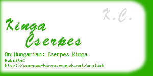 kinga cserpes business card